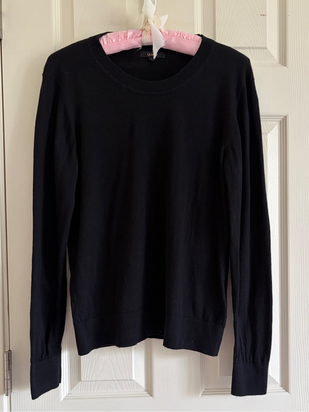 Quince Cashmere Blend Black Crewneck Sweater Women Size Large